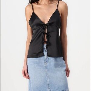 Zara Black Satin Women's Top
